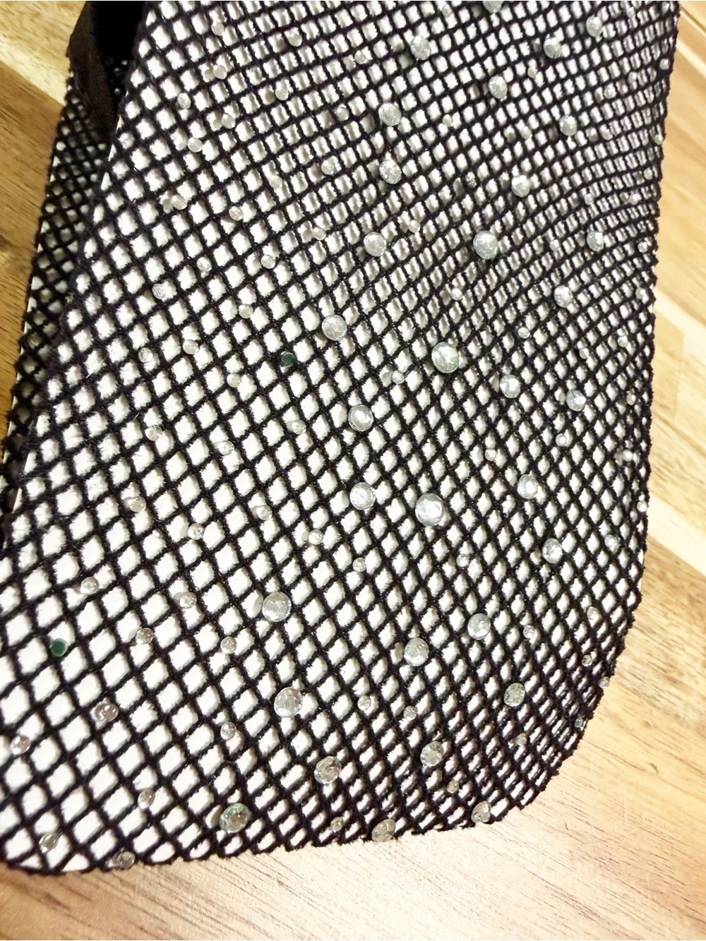 Free People Black Fishnet Glitter Rhinestone Tights Bedazzled One Size NEW